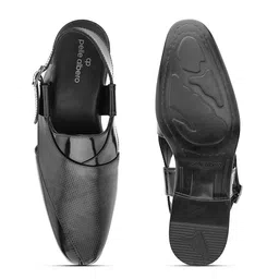 pelle albero Men Textured Leather Shoe-Style Sandals image 3