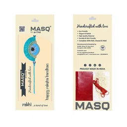 MASQ Pack Of 2 Purple & Blue Embellished Rakhis With Roli Chawal image 4