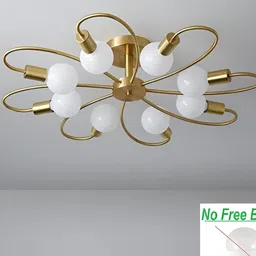 Whiteray Gold-Toned & White Textured Quirky Ceiling Lamp image 4