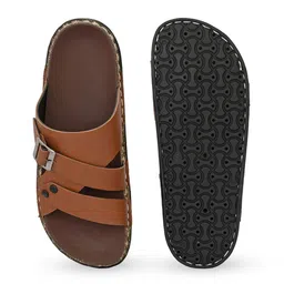 HIROLAS Men Textured Comfort Sandals With Buckle Detail image 5