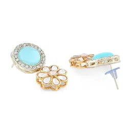 Zaveri Pearls Gold-Plated Kundan-Studded Necklace With Maangtika & Ring image 5