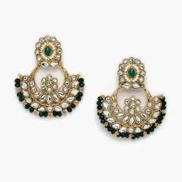 Sukkhi Gold-Plated Stones-Studded & Beaded Jewellery Set With Maang Tika image 5