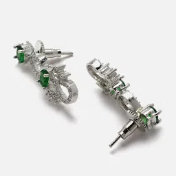 ZENEME Rhodium-Plated Stone-Studded Jewellery Set image 5