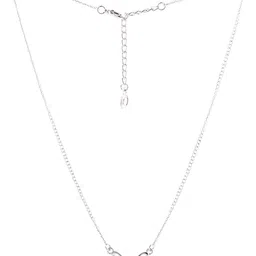 Estele Rhodium Plated Heart with Wings Shaped Pendant Set with Crystals for Women image 2