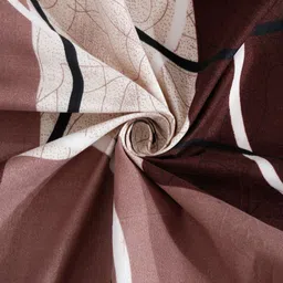 FABINALIV Brown & Beige Printed 300 TC King Bedsheet with 2 Pillow Covers image 2