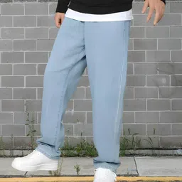 starvielle Men Relaxed Fit Mid Rise Light Blue Jeans-picture-14