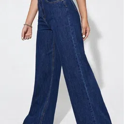 rockwell Women Loose Fit High Rise Dark Blue Jeans image 4