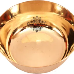 indianartvilla Bronze Vegetable Bowl Bronze Kansa Utensils|Bowl Katori|700 ML Capacity| Serving Vegetable Kheer|Home Hotel Restaurant Tableware image 2