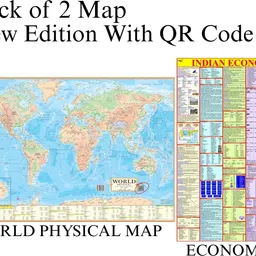 eoimarketing Pack of 2 World Physical & Indian Economy Map | 70x100 cm / 28x40 inch | 90 GSM Thick Paper | Extra Quality Print | New Edition with QR Code | SSC, UPSC & Competitive Exams Paper Print Paper Print-picture-38