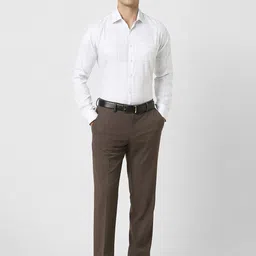 Van Heusen Men Spread Collar Windowpane Checked Cotton Formal Shirt image 4