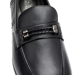 ROSSO BRUNELLO Men Textured Round Toe Formal Loafers image 5