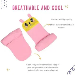 millionminds Cotton Baby Pillow Pack of 1 Animals Baby Head Shaping Pillow Neck & Head Support Soft & Breathable for 0–12 Months image 3