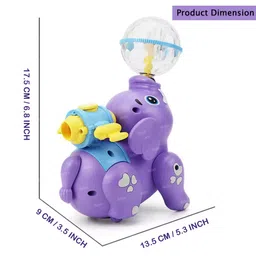 fiddlerz Musical Toys for Kids Light & Sound 360 Degree Rotating Dancing Elephant Toy image 3