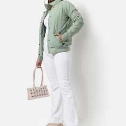 Campus Sutra Stand Collar Windcheater Puffer Jacket image 4