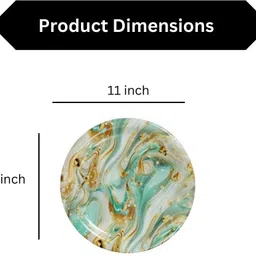 globenox Pack of 6 Melamin Heavy Melamine Plate Dinner Set Pack of 6 Marble Line Design Dinner Set image 2