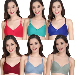 Pack of 6 Women Full Coverage Lightly Padded Bra-image-92