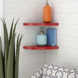 martemporium Corner Wall Rack Shelf for Home Decor & Storage – Space Saving Floating Shelf MDF (Medium Density Fiber) Wall Shelf image 2