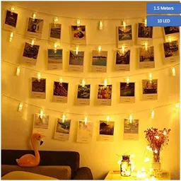 flipkart smartbuy 10 LEDs 1.02 m Yellow Steady Clip Rice Lights image 2