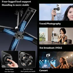 Clefairy Magsafe Tripod for iPhone【Pocket Size】 4-in-1 Portable Magnetic Selfie Stick for iPhone Bluetooth Selfie Stick image 5