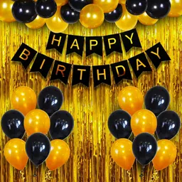 ddickon Happy Birthday Decoration Kit Golden Black Birthday Decorations Theme-picture-19