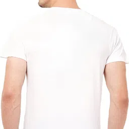 athletiqo Men Printed Round Neck Polyester White T-Shirt image 2