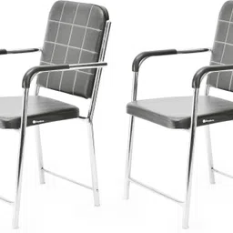 somraj Office Chair Executive Visitor Study Chair with arm Rest with Steel Frame Leatherette Office Visitor Chair-picture-12