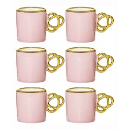 roxx Porcelain Coffee/Tea Gold Design Mug Set of 6pcs image 3