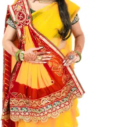 avilhara Poly Georgette Embroidered Multicolor Women Dupatta image 2