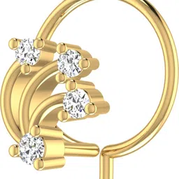 avsar Charvi 14kt Cubic Zirconia Yellow Gold Nose Wire image 2