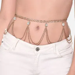 AMI Stone-Studded Layered Waist Chain image 3