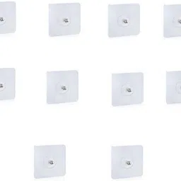 Transparent Wall Screw Base for Curtain Rods, Hooks and Racks – Pack of 10 Hook 10-image-13
