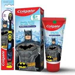 colgate Kids Batman, Extra Soft with Tongue Cleaner & Kids Gentle Protection for 6+ Years, Batman, Bubble Fruit Flavour-picture-20