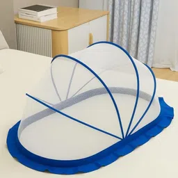 ya enterprise Mosquito crib white and blue HDPE - High Density Poly Ethylene Washable Infants Mosquito Net image 2