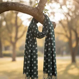 cashmere craft Polka Print Viscose Women Green Fancy Scarf image 2