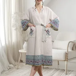 lacylook Blue Free Size Bath Robe image 4