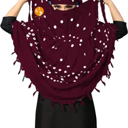 vicharan Printed Pure Cotton Women Maroon Scarf-picture-22