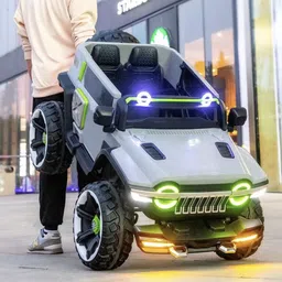 attire Introducing the Kids Rechargeable Ride-On With Muscular Looks and 4x4 Capability Jeep Battery Operated Ride On image 5