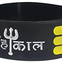 myginie gifts private limited Mahakal Silicone Black Wristband Men Wrist Band-picture-20