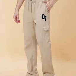 being human Men Solid Beige Track Pants image 2
