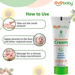oyo baby Natural Baby Moisturizer Cream, pH balanced for Baby's Sensitive Skin with No Harmful Chemicals, Olive Oil & Shea Butter, No Paraben & Alcohol Baby Moisturizer Cream image 5