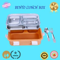 moira international Compartment -3 Sealed Leak Proof Stainless Steel For Kid's & Adult_REG112 3 Containers Lunch Box-picture-32