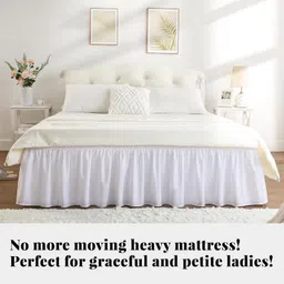 kanchi decor KANCHI DÉCOR - Microfiber Bed Skirt Wrap | Solid Easyfit Twin Size 18 Inch Drop Tailored Wrinkle Fade Resistance Soft Fabric Stylish Design Bedskirts- (White, 39 * 75 in) image 3