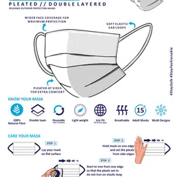 JBN Creation Kids 3 Pcs 2-Ply Reusable Anti-Pollution Protective Printed Cotton Masks image 5