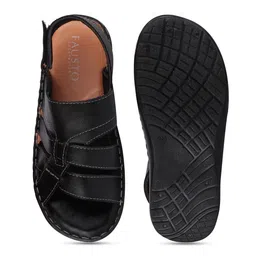 FAUSTO Men Black PU Fisherman Sandals image 5