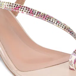 Metro Embellished One Toe Kitten Heels With Backstrap image 3