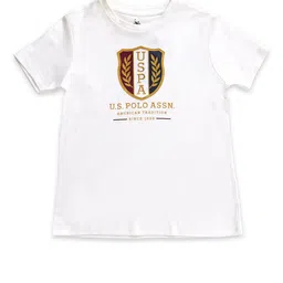 U.S. Polo Assn. Kids Boys Typography Printed Pure Cotton T-shirt image 3