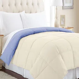 RF RELAXFEEL Blue & Beige Heavy Winter 233 GSM Single Bed Comforter image 3