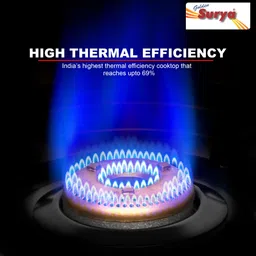 golden surya Toughened Glass Top, Manual Ignition, 18 Months Warranty, Flame Guard Protection Glass Manual Gas Stove image 2