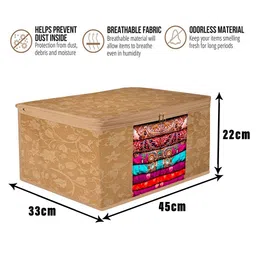 Kuber Industries Brown 9 Pieces Printed Saree Organisers image 2