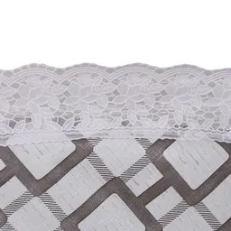 MONKDECOR Grey Geometric Printed Waterproof Plastic Round 4-Seater Table Cover image 3